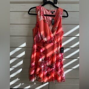 Express Coral and Pink Floral Dress